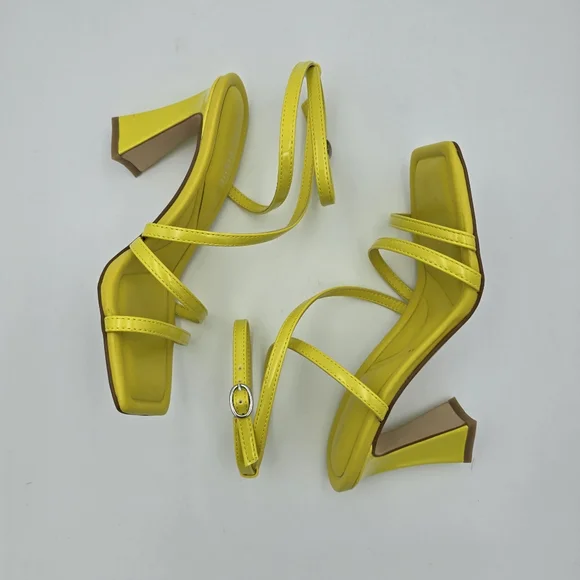Marc Fisher Mahima Strappy Heeled Sandals, Greenish/Yellow, Women's 5M - Picture 15 of 15